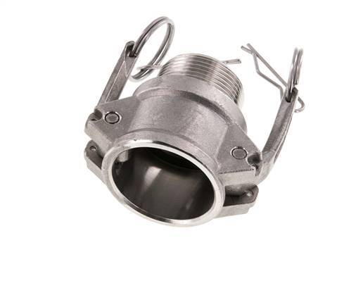 Acoplamiento de acero inoxidable Camlock DN 32 (1 1/4'') R 1 1/4'' Rosca Macho Tipo B MIL-C-27487