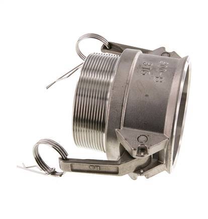 Acoplamiento de acero inoxidable Camlock DN 75 (3'') R 3'' rosca macho tipo B MIL-C-27487