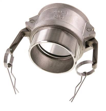 Acoplamiento de acero inoxidable Camlock DN 75 (3'') R 3'' rosca macho tipo B MIL-C-27487