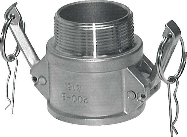Acoplamiento de acero inoxidable Camlock DN 140 (6'') R 6'' rosca macho tipo B MIL-C-27487