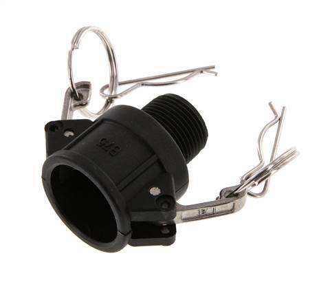 Camlock DN 20 (3/4'') Polypropylene Coupling R 3/4'' Male Thread Type B MIL-C-27487