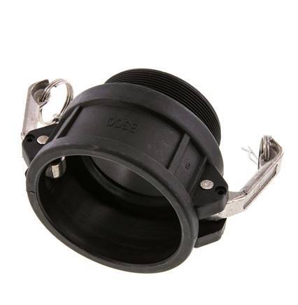 Acoplamiento de polipropileno Camlock DN 75 (3'') R 3'' rosca macho Tipo B MIL-C-27487