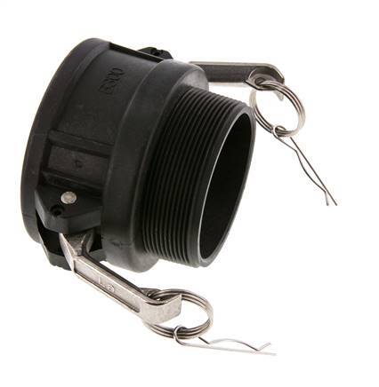 Acoplamiento de polipropileno Camlock DN 75 (3'') R 3'' rosca macho Tipo B MIL-C-27487