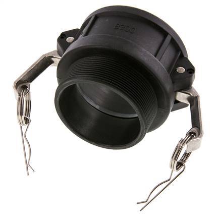 Acoplamiento de polipropileno Camlock DN 75 (3'') R 3'' rosca macho Tipo B MIL-C-27487