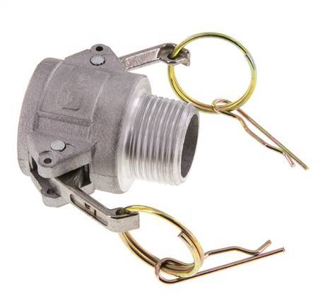 Acoplamiento de aluminio Camlock DN 25 (1'') R 1'' rosca macho Tipo B MIL-C-27487