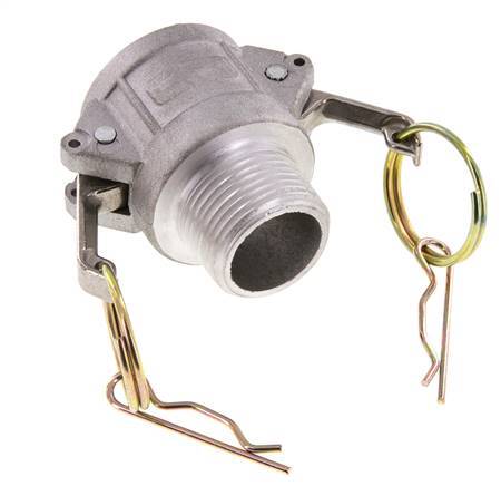 Acoplamiento de aluminio Camlock DN 25 (1'') R 1'' rosca macho Tipo B MIL-C-27487