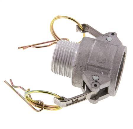 Acoplamiento de aluminio Camlock DN 25 (1'') R 1'' rosca macho Tipo B MIL-C-27487