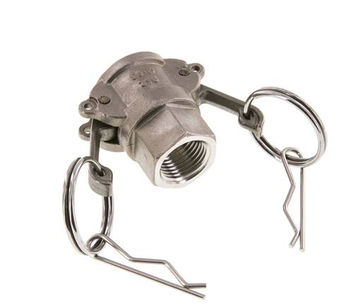 Acoplamiento de acero inoxidable Camlock DN 15 (1/2'') Rp 1/2'' Rosca Hembra Tipo D MIL-C-27487