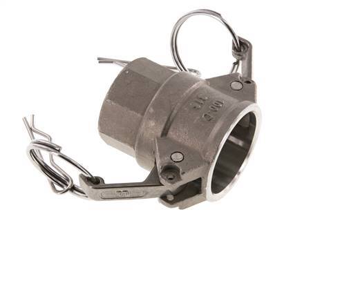 Acoplamiento de acero inoxidable Camlock DN 25 (1'') Rp 1'' Rosca Hembra Tipo D MIL-C-27487