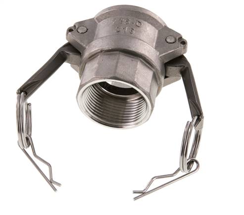 Acoplamiento de acero inoxidable Camlock DN 32 (1 1/4'') Rp 1 1/4'' Rosca Hembra Tipo D MIL-C-27487