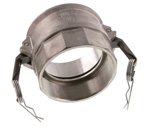 Acoplamiento de acero inoxidable Camlock DN 90 (4'') Rp 4'' Rosca Hembra Tipo D MIL-C-27487