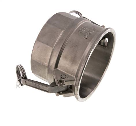 Acoplamiento de acero inoxidable Camlock DN 90 (4'') Rp 4'' Rosca Hembra Tipo D MIL-C-27487