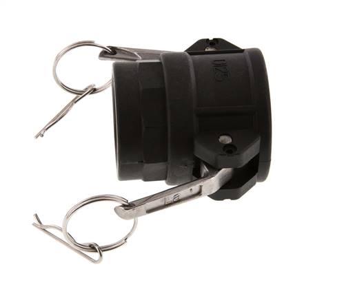 Acoplamiento de polipropileno Camlock DN 40 (1 1/2'') Rp 1 1/4'' Rosca hembra Tipo D MIL-C-27487
