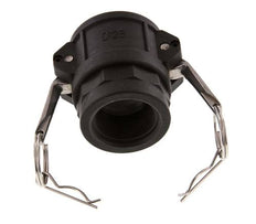 Acoplamiento de polipropileno Camlock DN 40 (1 1/2'') Rp 1 1/4'' Rosca hembra Tipo D MIL-C-27487