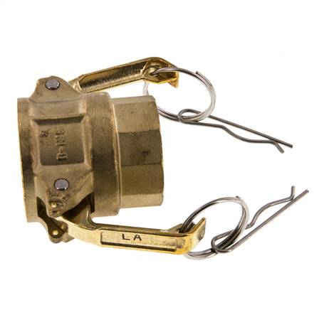 Acoplamiento de latón Camlock DN 32 (1 1/4'') Rp 1 1/4'' Hembra Tipo D MIL-C-27487
