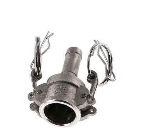 Acoplamiento de acero inoxidable Camlock DN 15 (1/2'') Pilar de manguera (13 mm) Tipo C MIL-C-27487