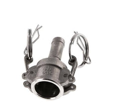 Acoplamiento de acero inoxidable Camlock DN 15 (1/2'') Pilar de manguera (13 mm) Tipo C MIL-C-27487