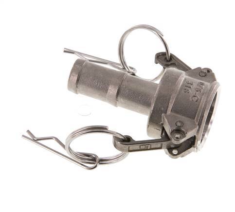 Acoplamiento de acero inoxidable Camlock DN 20 (3/4'') Pilar de manguera (19 mm) Tipo C MIL-C-27487