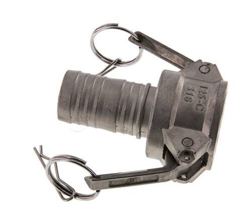 Acoplamiento de acero inoxidable Camlock DN 32 (1 1/4'') Pilar de manguera (32 mm) Tipo C MIL-C-27487