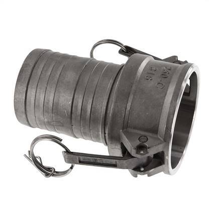 Acoplamiento de acero inoxidable Camlock DN 60 (2 1/2'') Pilar de manguera (63 mm) Tipo C MIL-C-27487