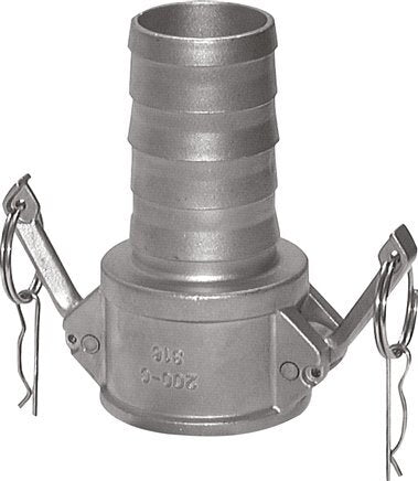 Acoplamiento de acero inoxidable Camlock DN 140 (6'') Pilar de manguera (150 mm) Tipo C MIL-C-27487