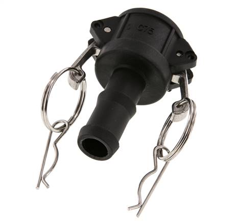 Acoplamiento de polipropileno Camlock DN 20 (3/4'') Pilar de manguera (19 mm) Tipo C MIL-C-27487