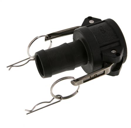Acoplamiento de polipropileno Camlock DN 32 (1 1/4'') Pilar de manguera (32 mm) Tipo C MIL-C-27487