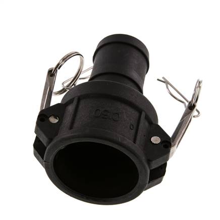 Acoplamiento de polipropileno Camlock DN 40 (1 1/2'') Pilar de manguera (38 mm) Tipo C MIL-C-27487