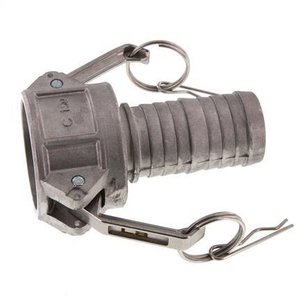 Acoplamiento de aluminio Camlock DN 40 (1 1/2'') Pilar de manguera (38 mm) Tipo C MIL-C-27487