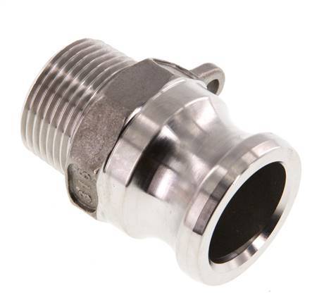 Acoplamiento de acero inoxidable Camlock DN 20 (3/4'') R 3/4'' rosca macho tipo F MIL-C-27487