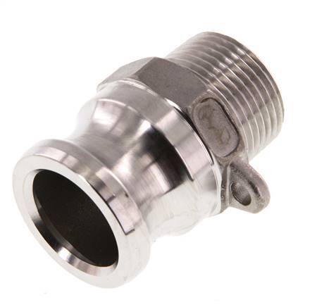 Acoplamiento de acero inoxidable Camlock DN 20 (3/4'') R 3/4'' rosca macho tipo F MIL-C-27487