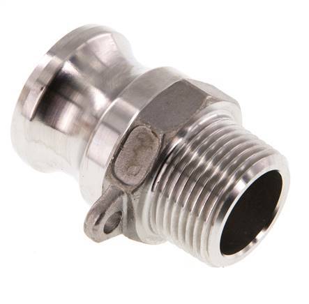 Acoplamiento de acero inoxidable Camlock DN 20 (3/4'') R 3/4'' rosca macho tipo F MIL-C-27487