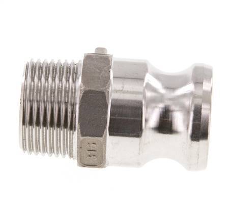Acoplamiento de acero inoxidable Camlock DN 25 (1'') R 1'' Rosca Macho Tipo F MIL-C-27487