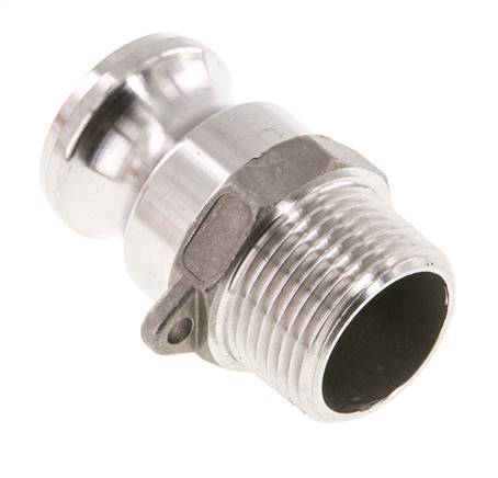 Acoplamiento de acero inoxidable Camlock DN 25 (1'') R 1'' Rosca Macho Tipo F MIL-C-27487