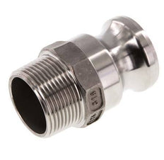 Acoplamiento de acero inoxidable Camlock DN 32 (1 1/4'') R 1 1/4'' Rosca Macho Tipo F MIL-C-27487