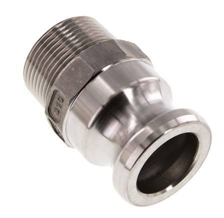 Camlock DN 32 (1 1/4'') Stainless Steel Coupling R 1 1/4'' Male Thread Type F MIL-C-27487