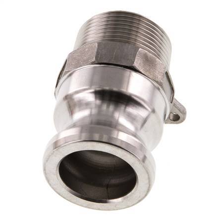 Acoplamiento de acero inoxidable Camlock DN 32 (1 1/4'') R 1 1/4'' Rosca Macho Tipo F MIL-C-27487