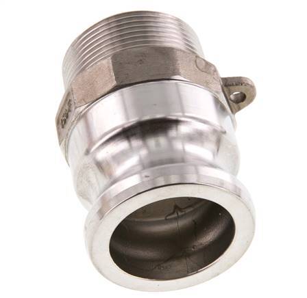 Acoplamiento de acero inoxidable Camlock DN 40 (1 1/2'') R 1 1/2'' Rosca Macho Tipo F MIL-C-27487