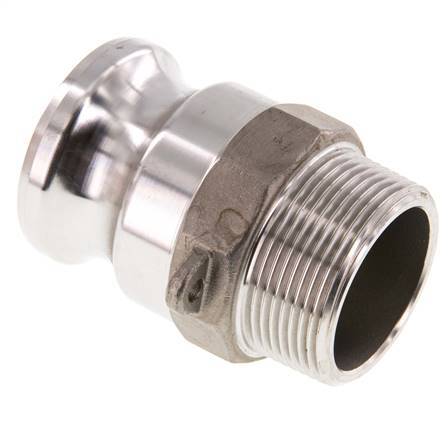 Acoplamiento de acero inoxidable Camlock DN 40 (1 1/2'') R 1 1/2'' Rosca Macho Tipo F MIL-C-27487
