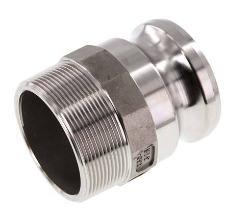 Acoplamiento de acero inoxidable Camlock DN 60 (2 1/2'') R 2 1/2'' Rosca Macho Tipo F MIL-C-27487