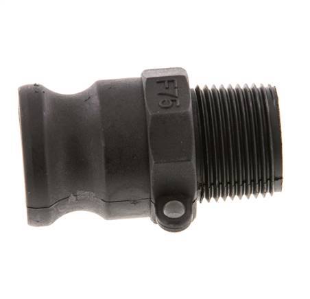 Acoplamiento de polipropileno Camlock DN 20 (3/4'') R 3/4'' Rosca Macho Tipo F MIL-C-27487 [2 Piezas]