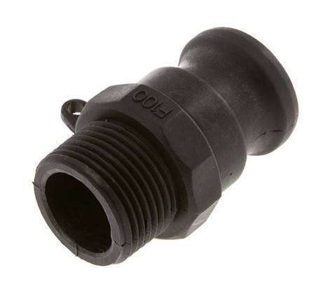 Acoplamiento de polipropileno Camlock DN 25 (1'') R 1'' Rosca Macho Tipo F MIL-C-27487 [2 Piezas]