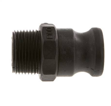 Acoplamiento de polipropileno Camlock DN 25 (1'') R 1'' Rosca Macho Tipo F MIL-C-27487 [2 Piezas]