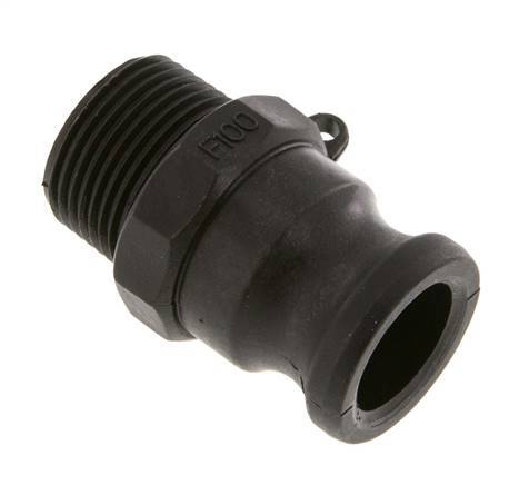 Acoplamiento de polipropileno Camlock DN 25 (1'') R 1'' Rosca Macho Tipo F MIL-C-27487 [2 Piezas]