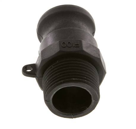 Acoplamiento de polipropileno Camlock DN 25 (1'') R 1'' Rosca Macho Tipo F MIL-C-27487 [2 Piezas]
