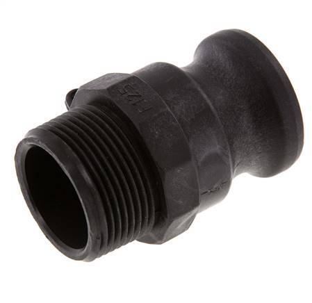 Acoplamiento de polipropileno Camlock DN 32 (1 1/4'') R 1 1/4'' Rosca Macho Tipo F MIL-C-27487