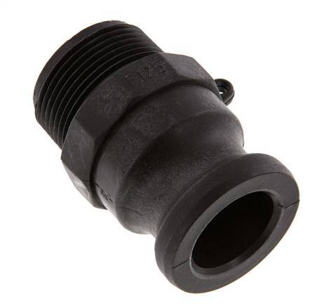 Acoplamiento de polipropileno Camlock DN 32 (1 1/4'') R 1 1/4'' Rosca Macho Tipo F MIL-C-27487