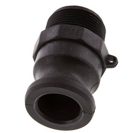 Acoplamiento de polipropileno Camlock DN 32 (1 1/4'') R 1 1/4'' Rosca Macho Tipo F MIL-C-27487