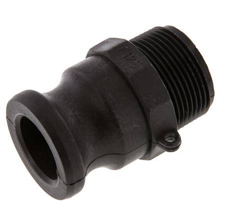 Acoplamiento de polipropileno Camlock DN 32 (1 1/4'') R 1 1/4'' Rosca Macho Tipo F MIL-C-27487