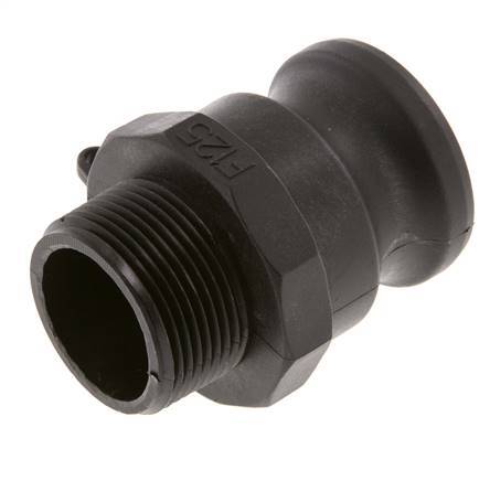 Acoplamiento de polipropileno Camlock DN 40 (1 1/2'') R 1 1/4'' Rosca Macho Tipo F MIL-C-27487 [2 Piezas]
